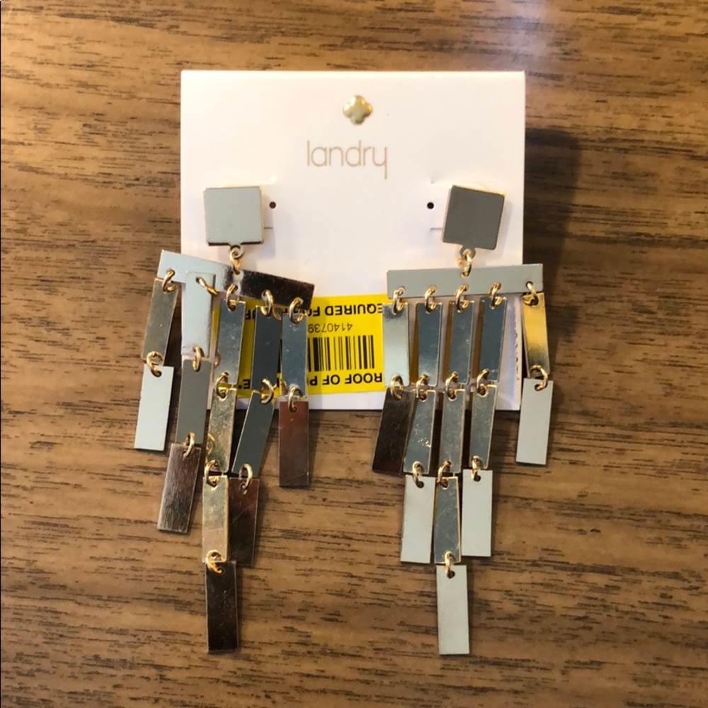 Landry Gold Bar Drop Earrings